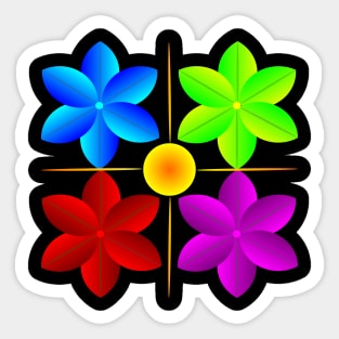 Neo geo flowers Sticker